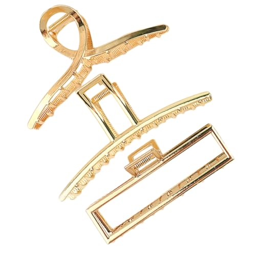 LOORGVEL 3 Stück Teiliges Extra Große Goldene Haarklammern Rutschfeste Haarklammern für Dickes und Dünnes Haar Starke Haarschmuck clips für Frauen Geeignet für Verschiedene Haartypen von LOORGVEL