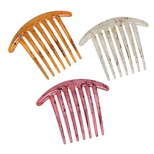 LOORGVEL 3 Stück Teiliges Haarkamm Breiten Zähnen Leichtes Haarstyling werkzeug für Mädchen Ergonomisch Geformt Kompakt für Handtasche Schonendes Entwirren und Modische Haarschmuck nutzung von LOORGVEL