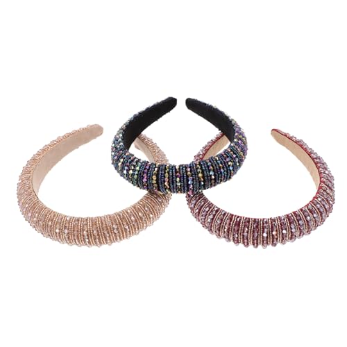LOORGVEL 3 Stück Teiliges Haarschmuck Schimmernden Strass haarreifen Weiche Leichte und Haarbänder für Damen und Mädchen Elegante Kopfbedeckung für Party Alltag und Festliche Anlässe von LOORGVEL