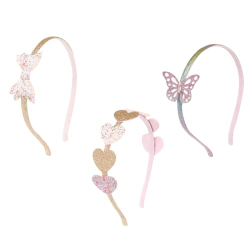 LOORGVEL 3 Stück Teiliges Haarschmuck Set für Mädchen Süße Herzform und Pailletten Design Weiche Bequeme Haarreifen für Partys und Alltag Modisches Stirnband von LOORGVEL