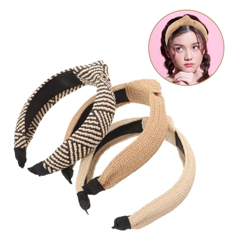 LOORGVEL 3 Stück Teiliges Handgefertigte Geflochtene Raffia Stirnbänder mit Knoten Leichtes Damen Haarband für Strand Party Urlaub in und Braun LOORGVEL 3 Stück Teiliges Handgefertigte Geflochtene Raffia Stirnbänder mit Knoten Leichtes Damen Haarband für Strand Party Urlaub in und Braun von LOORGVEL