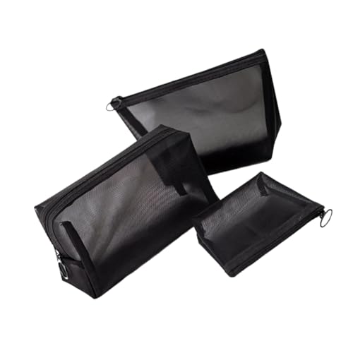 LOORGVEL 3 Stück Teiliges Kosmetiktaschen aus Mesh Leichte und Kompakte Make Up Aufbewahrungstaschen in Verschiedenen Multifunktional für Reisen Outdoor Handtaschen für Damen und Mädchen von LOORGVEL