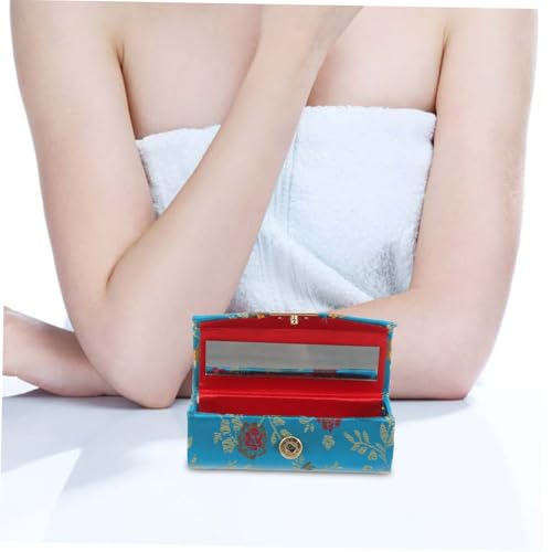 LOORGVEL 3 Stück Teiliges Lippenstift Etui mit Knopfverschluss Chinesischer Stil Tragbarer Kosmetikbehälter für Lippenstift Münzen Schmuck Praktische Aufbewahrung für Damen Unterwegs von LOORGVEL