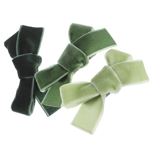 LOORGVEL 3 Stück Teiliges Mädchen Haarschleifen aus Samtigem Süße Farbverlaufende Schleifen haarclips für Alltag Party Cosplay und Geschenk Grüne Farbkombination von LOORGVEL
