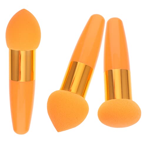 LOORGVEL 3 Stück Teiliges Make up Pinsel mit Schwamm Professionell Tragbar Ergonomisch Geformt Langlebig für Präzises Auftragen von Foundation und Concealer für Damen und Profi make up von LOORGVEL