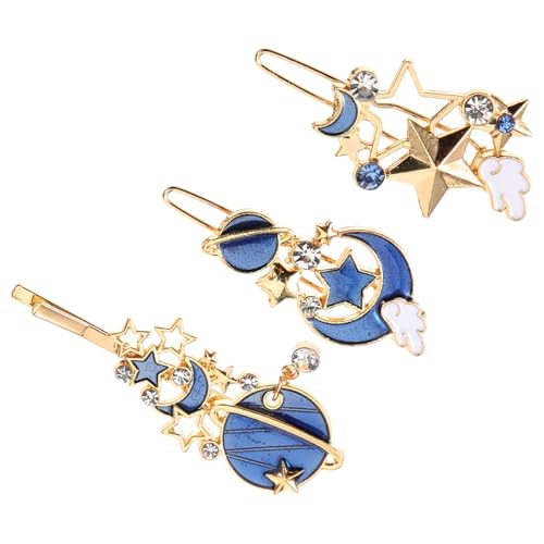 LOORGVEL 3 Stück Teiliges Mond Stern Haarklammern Damen Dekorative Hohle Geometrische Haarspangen Modische Haar accessoires für Frauen Passend für Haartypen und Anlässe von LOORGVEL