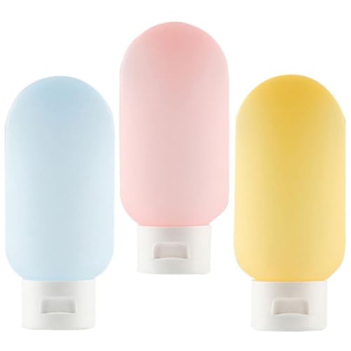 LOORGVEL 3 Stück Teiliges Reise toilettenartikel flaschenset Weiche Quetschflaschen für Lotion Shampoo Conditioner Auslaufsicher Leicht Bpa frei für Damen Unterwegs von LOORGVEL