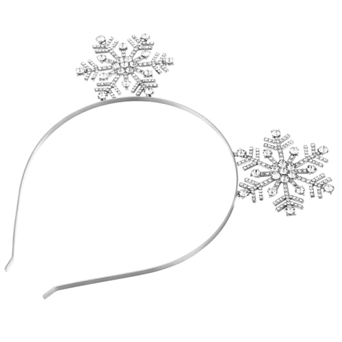 LOORGVEL 3 Stück Weihnachtlicher Haarreif Schneeflocken mit Funkelnden Applikationen Leichter Kopfschmuck für Damen und Herren Festlicher Kopfschmuck für Weihnachtskostüm und Party von LOORGVEL