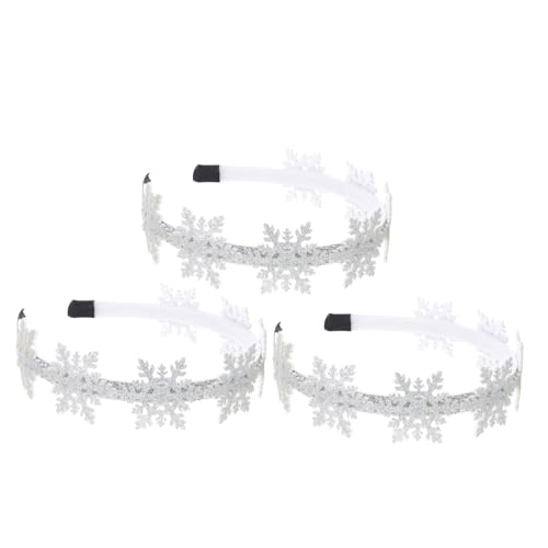LOORGVEL 3 Stücke Teiliges Xmas Schneeflocken Haarband Festlich Leichtes Haarschmuck Damen Weihnachtsdeko Langlebig und Bequem für Party und von LOORGVEL