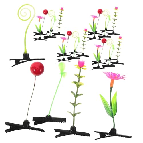 LOORGVEL 30 Stück Teiliges Grüne Pflanzen Haarspangen für Niedliche Haarschmuck Clips mit Realistischer Pflanzenoptik Stabile und Metallkonstruktion für Mädchen und Verschiedene Anlässe von LOORGVEL