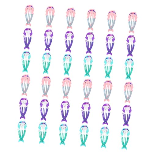 LOORGVEL 36 Stck Teiliges Meerjungfrau Haarclips für Bunte Metallische Haarklammern Glitzerndes Haarschmuck Vielseitig für Langes und Kurzes Haar Modisch und Süß für Mädchen von LOORGVEL