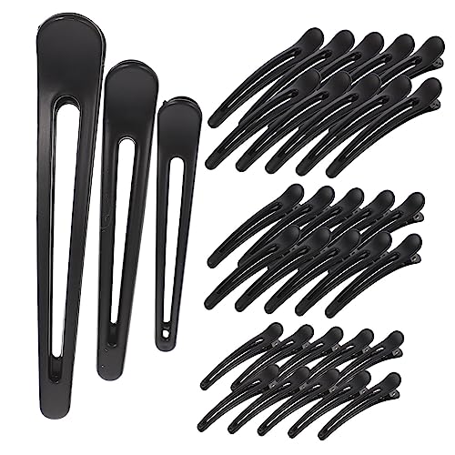 LOORGVEL 36 Stck Teiliges Schwarzes Entenschnabel Haarspangen Leichte Langlebige Haarklammern mit Hohldesign Rutschfest und Fest Haltend für Frauen und Mädchen Modischer Haarschmuck für von LOORGVEL