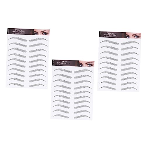 LOORGVEL 3Blätter Falsche Augenbrauen Aufkleber Haarähnlich Einfach zu Bedienen für Perfektes Augenbrauen Make Up von LOORGVEL