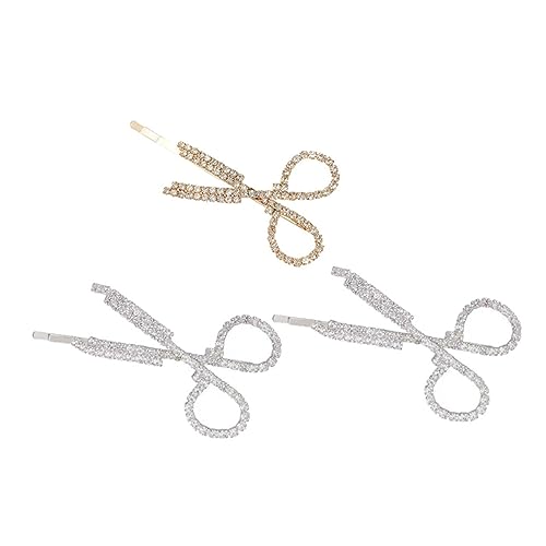 LOORGVEL 3stücke Herz-haarnadel-accessoires Für Frauen Stilvolle Schere-haarspangen Mit Strass Hochwertige Legierung Zart Und Elegant Sicherer Halt Perfekter Haarschmuck Für Draußen von LOORGVEL