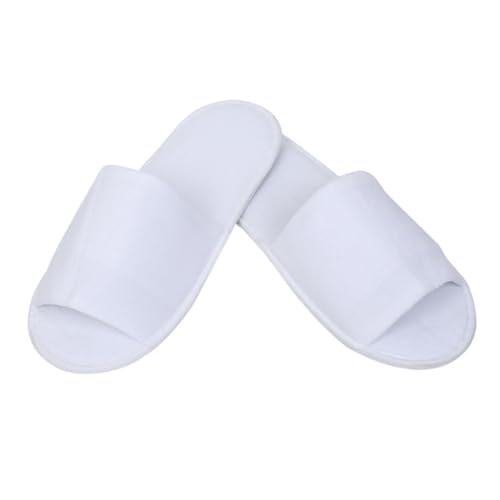 LOORGVEL 4 Paare Einweg Herren Faltbare Reisepantoffeln Weiß Atmungsaktive Offene Zehentrenner Leichte Hausschuhe Für Hotel Spa Gäste Zuhause von LOORGVEL