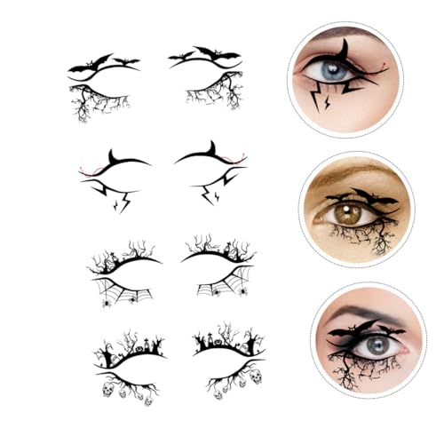 LOORGVEL 4 Paare Eyeliner Aufkleber Selbstklebend Einfach Anzubringen Dauerhaft Abziehbar Halloween Party Make Up Zubehör für Damen Augendekoration LOORGVEL 4 Paare Eyeliner Aufkleber Selbstklebend Einfach Anzubringen Dauerhaft Abziehbar Halloween Party Make Up Zubehör für Damen Augendekoration von LOORGVEL