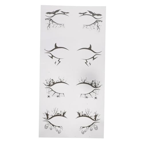 LOORGVEL 4 Paare Halloween Augenaufkleber Leichte Atmungsaktive Augen Make Up Sticker mit Hohlem Fledermaus Spinnen Design für Partydekoration und Halloween Schminkspaß von LOORGVEL