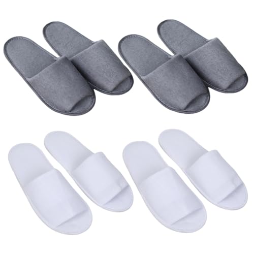 LOORGVEL 4 Paare Herren Einweg Faltbare Reise Hausschuhe Offene Zehen Atmungsaktiv Leicht Komfortabel Weiß Für Hotel Spa Gäste von LOORGVEL