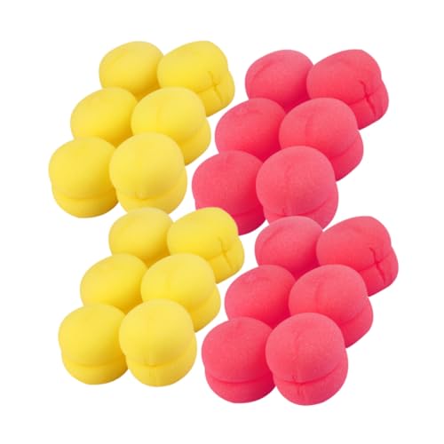 LOORGVEL 4 Sätze Haar Lockenschwamm Curlers Weiche Schwamm Lockenwickler für Damen Leichter DIY Haarstyling Schwamm Schonend Wiederverwendbar Gelb und Rot zum Schlafen und Formen von von LOORGVEL
