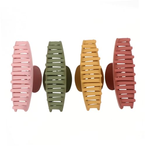 LOORGVEL 4 Stück Große Acryl Haarklammern für Damen Langlebige Haarspangen mit Starkem Modische Bunte Haarkrallen für Dickes und Normales Haar für Alltag Reisen und Styling Zufällige Farbe von LOORGVEL
