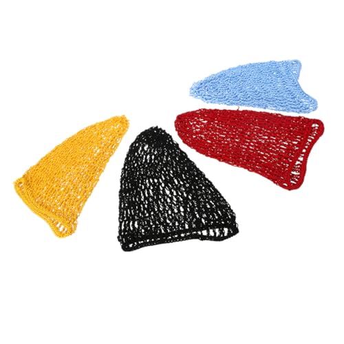 LOORGVEL 4 Stück Handgehäkeltes Haarnetz aus Baumwolle und Rayon Atmungsaktive Haarnetze für Damen und Mädchen Geeignet als Schlafhaube Haarkappe Haarnetz zum Schutz und Styling von LOORGVEL