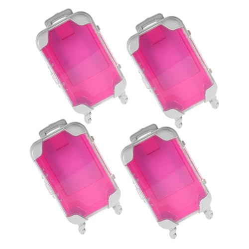 LOORGVEL 4 Stück Mini Kosmetikkoffer Reise Makeup Organizer Tragbare Aufbewahrungsbox für Künstliche Wimpern und Kosmetik Kompakte Schminkbox für Unterwegs und Business Trips Rosa von LOORGVEL