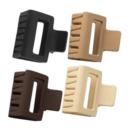 LOORGVEL 4 Stück Quadratische Haarklammern Mattierte Haarkrallen aus Resin und Kunststoff Fester Sitz für Dickes Haar Minimalistischer Haarschmuck für Damen und Frauen Vielseitig für von LOORGVEL