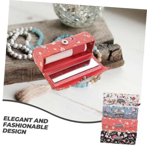 LOORGVEL 4 Stück Retro Teiliges Lippenstift Etui mit Spiegel Tragbarer Dekorativer Lippenstifthalter Kompakte Kosmetik Aufbewahrung für Damen Unterwegs Vielseitig und Praktisch von LOORGVEL