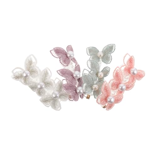 LOORGVEL 4stücke Haargummis Mit Spitze Und Schmetterlingsmotiv Spirale Aus Elastischem Telefondraht Perlenverzierung Für Damen Und Mädchen in Verschiedenen Farben Sicher Und Bequem LOORGVEL 4stücke Haargummis Mit Spitze Und Schmetterlingsmotiv Spirale Aus Elastischem Telefondraht Perlenverzierung Für Damen Und Mädchen in Verschiedenen Farben Sicher Und Bequem von LOORGVEL