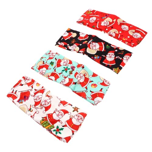 LOORGVEL 4 Stück Teiliges Elastisches Weihnachts Haarband mit Santa Claus und Rentier Mustern Weiches Atmungsaktives Material Komfortabel und Dehnbar Modischer Haarschmuck für Damen und von LOORGVEL