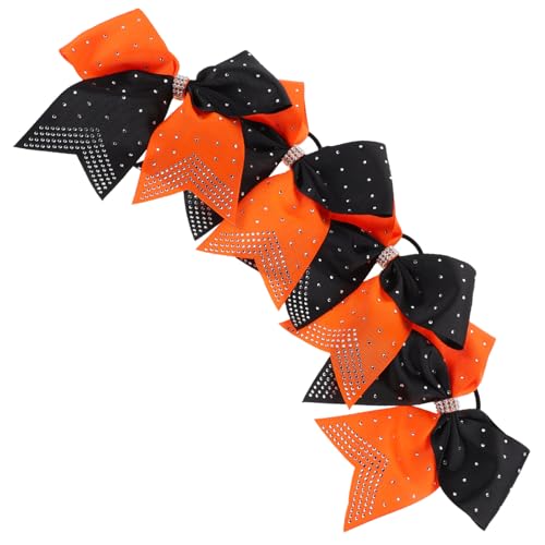 LOORGVEL 4 Stück Teiliges Haargummis mit Funkelnder Schwalbenschwanz schleife aus Strass für Mädchen Elastische Cheerleader Haarschleifen Modische Haarbänder für Party Bühne und Alltag von LOORGVEL