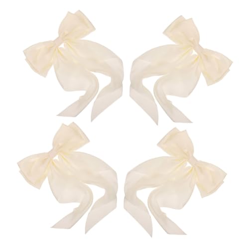 LOORGVEL 4 Stück Teiliges Haarschleifen mit Fließendem Satinband Stilvolle Schleifen Haarspangen für Damen und Mädchen Charmante Schleifen Form für Partys Geburtstage und Sommerliche von LOORGVEL