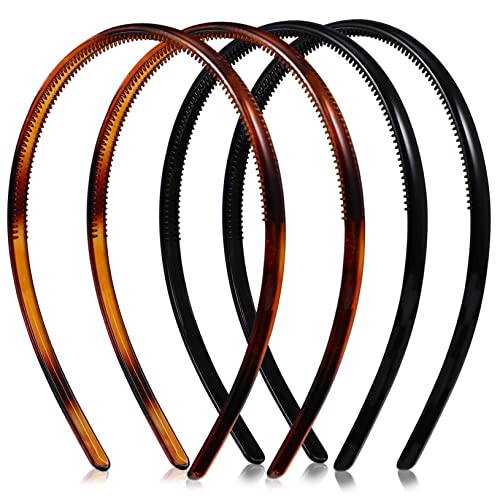 LOORGVEL 4 Stück Teiliges Haarschmuck Damen Haarreifen Schlichtes Wiederverwendbares Haarband mit Feiner Struktur Leicht und Bequem für Alltag Geburtstage Partys und Geschenkidee von LOORGVEL