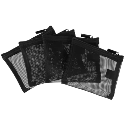 LOORGVEL 4 Stück Teiliges Kleines Kosmetiktäschchen Praktische Transparente Mesh Makeup Bags Kompakte Schminktaschen für Lippenstift und Puder Reise kosmetiktaschen für Damen und Herren von LOORGVEL