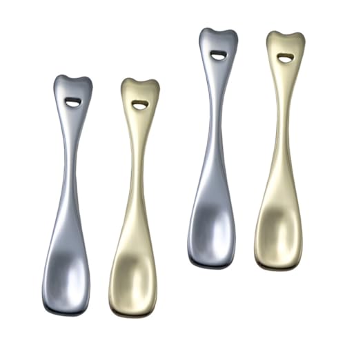 LOORGVEL 4 Stück Teiliges Kosmetikspatel Metall Zinklegierung Gesichtscreme Löffel für Maskenapplikation Kompakt Hygienisch für DIY Beauty und Gleichmäßiges Auftragen von LOORGVEL