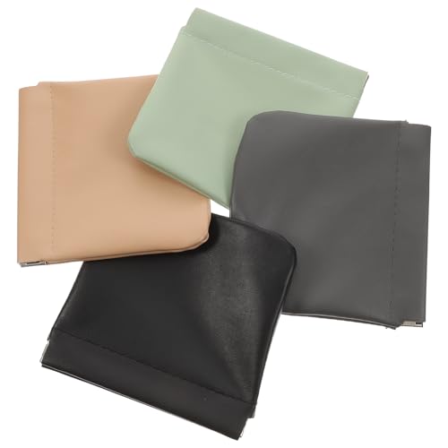 LOORGVEL 4 Stück Teiliges Kosmetiktaschen Selbstschließend Magnetisch Verschließbar Kleine Make up Taschen aus Leder für Geldbörse und Aufbewahrung Kompakt Leicht Tragbar in Farben von LOORGVEL