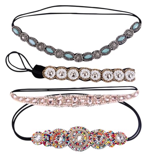 LOORGVEL 4 Stück Teiliges Kristall Strass Haarbänder Handgefertigt Vintage Haarschmuck Damen Modisch Vielseitig Farbig für Besondere Anlässe und Alltag LOORGVEL 4 Stück Teiliges Kristall Strass Haarbänder Handgefertigt Vintage Haarschmuck Damen Modisch Vielseitig Farbig für Besondere Anlässe und Alltag von LOORGVEL