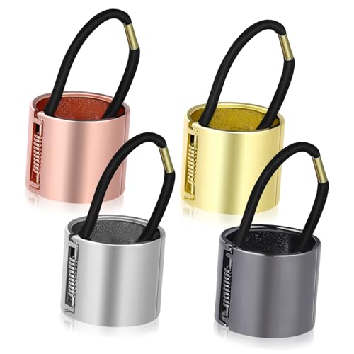 LOORGVEL 4stücke Metall Pferdeschwanzhalter Mit Federscharnier Und Gummiband Haarband in Gold Silber Roségold Und Schwarz Modische Haaraccessoires Für Frauen Und Mädchen von LOORGVEL