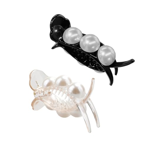 LOORGVEL 4 Stück Teiliges Perlen Haarklammer für Damen Kleine Haarklammern für Pferdeschwanz und Dutt Eleganter Haarschmuck Praktischer Haarhalter für Alltag Make Up und Sport Schwarz und von LOORGVEL