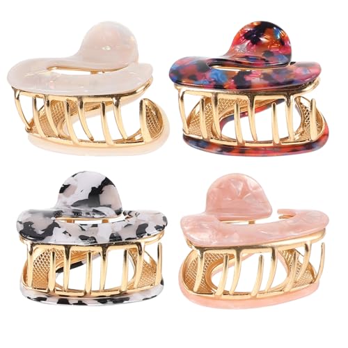 LOORGVEL 4 Stück Teiliges Schlangendesign Haarklammern aus Metall und Acetat Rutschfeste Haarkrallen für Dünnes Haar Leichter Halt Elegante Haaraccessoires für Damen und Mädchen von LOORGVEL