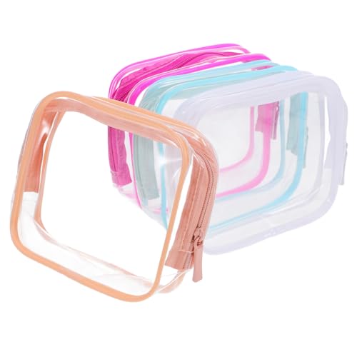 LOORGVEL 4 Stück Teiliges Transparentes Kulturbeutel mit Reißverschluss Große Kosmetiktaschen für Reisen Kabinengepäck Geeignet Makeup Organizer für Damen und Herren von LOORGVEL