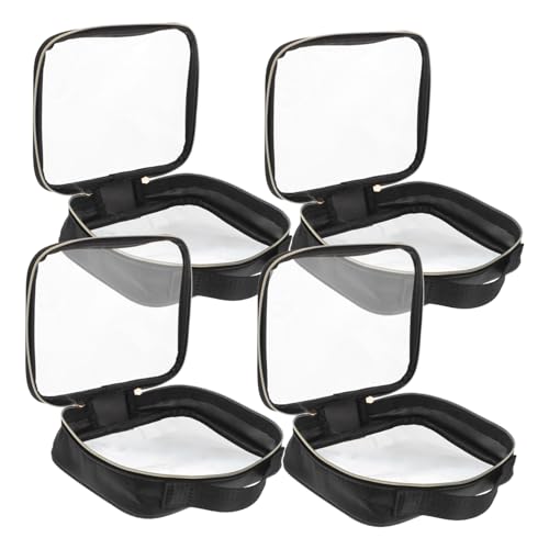 LOORGVEL 4 Stück wasserdichte Transparente PVC Kosmetiktasche mit Reißverschluss Handliche Reise Make up Organizer Tasche für Frauen Vielseitig Nutzbar Tragbar mit Griff von LOORGVEL