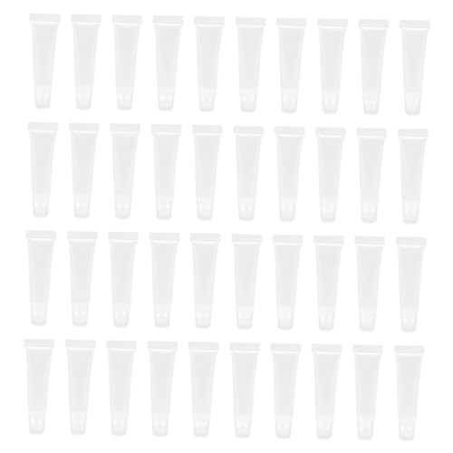 LOORGVEL 40 Stück Teiliges Nachfüllbare Lippenbalsam Tuben Transparent Kosmetikbehälter Wiederverwendbar Auslaufsicher Für Lippenpflege DIY Lippenbalsam Mädchen Frauen von LOORGVEL