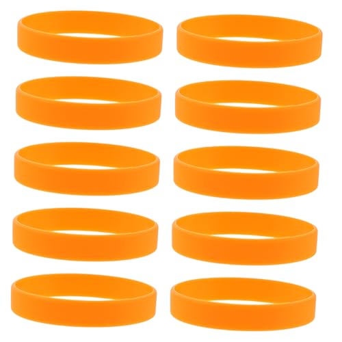 LOORGVEL 48 Stück Orange Silikonarmbänder Dehnbar Blanko Armbänder Für Erwachsene Sport Events Party von LOORGVEL