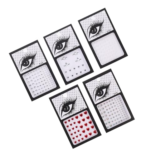 LOORGVEL 5 Blätter Wiederverwendbare Teiliges Strasssteine Gesicht Körper Aufkleber Acryl Glitzer Juwelen in Verschiedenen Formen Sicher für Festivals Partys Halloween Cosplay Auffällige von LOORGVEL