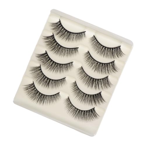LOORGVEL 5 Paare Falsche Wimpern Dicht Natürlich Sicher Geruchlos Angenehm Tragbar für Damen und Mädchen Einfache Anwendung und Entfernung von LOORGVEL