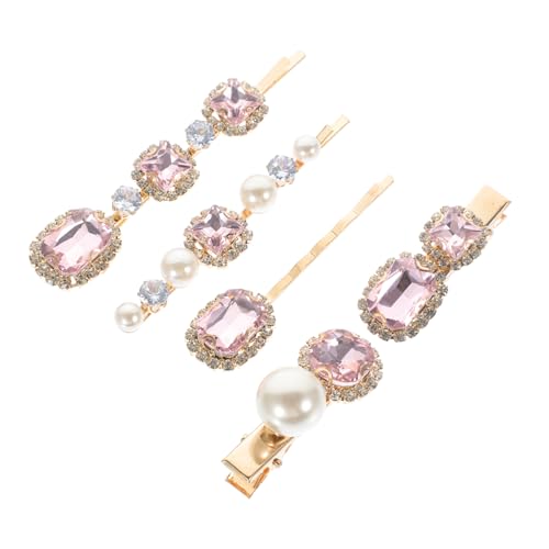 LOORGVEL 5 Stück Metallic Haarspangen mit Glitzernden Strasssteinen Rutschfeste Frauen Haarklammern Elegantes Haarschmuck Festliche Anlässe und Alltag von LOORGVEL