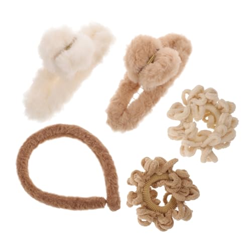 LOORGVEL 5 Stück Plüsch Haarband Teilig Weiche Haarklammern und Haarreifen Bequem und Haarschonend Geeignet für Dickes und Lockiges Haar Vielseitiges Haarschmuck Zubehör für Damen und von LOORGVEL