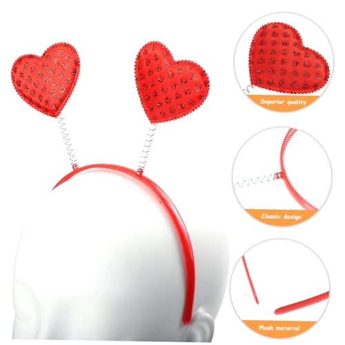 LOORGVEL 5 Stück Teiliges Herz Stirnbänder Haarreif mit Rutschfestem Sitz Elastisch und Langlebig als Haarschmuck für Damen zu Neujahr Valentinstag Partys und Festlichen Anlässen von LOORGVEL