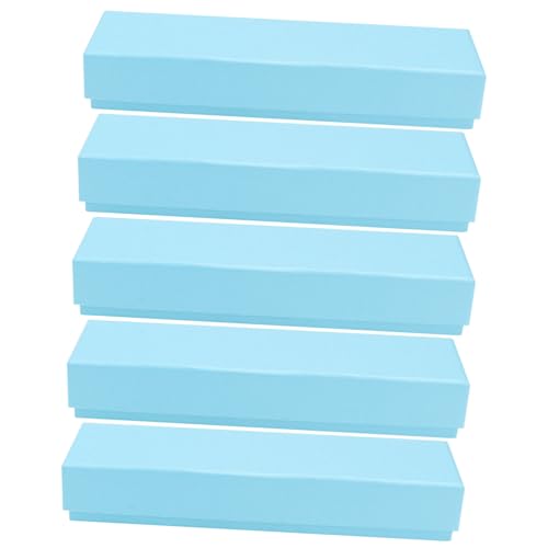 LOORGVEL 5 Stück Teiliges Papier Stifte Aufbewahrungsbox mit Schwamm Einsatz Kompakte Schüler Stiftetasche Praktische Geschenkbox Rechteckig Tragbar Stabile Papierqualität Blau von LOORGVEL
